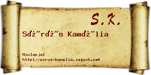 Sörös Kamélia névjegykártya